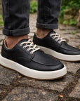 Herren Board-Schuhe aus echtem Leder – Retro-Spaltleder-Sneaker mit gepolsterter Einlegesohle, EU 38–44