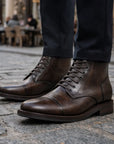 Herren Retro Martin Boots – Klassische Schnürstiefel aus PU-Leder, Gummisohle, EU 38–48, 10 Farben