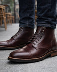 Herren Retro Martin Boots – Klassische Schnürstiefel aus PU-Leder, Gummisohle, EU 38–48, 10 Farben