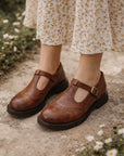 Women's Mary Jane Flat Shoes – PU Upper, Round Toe, Buckle Detail, Rubber Sole, Spring & Summer, 2 Colors