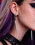 Gotische spitz zulaufende Ohrringe für Damen – silber-galvanisierte Legierung, geometrischer Punk-Stil, französische Schnalle