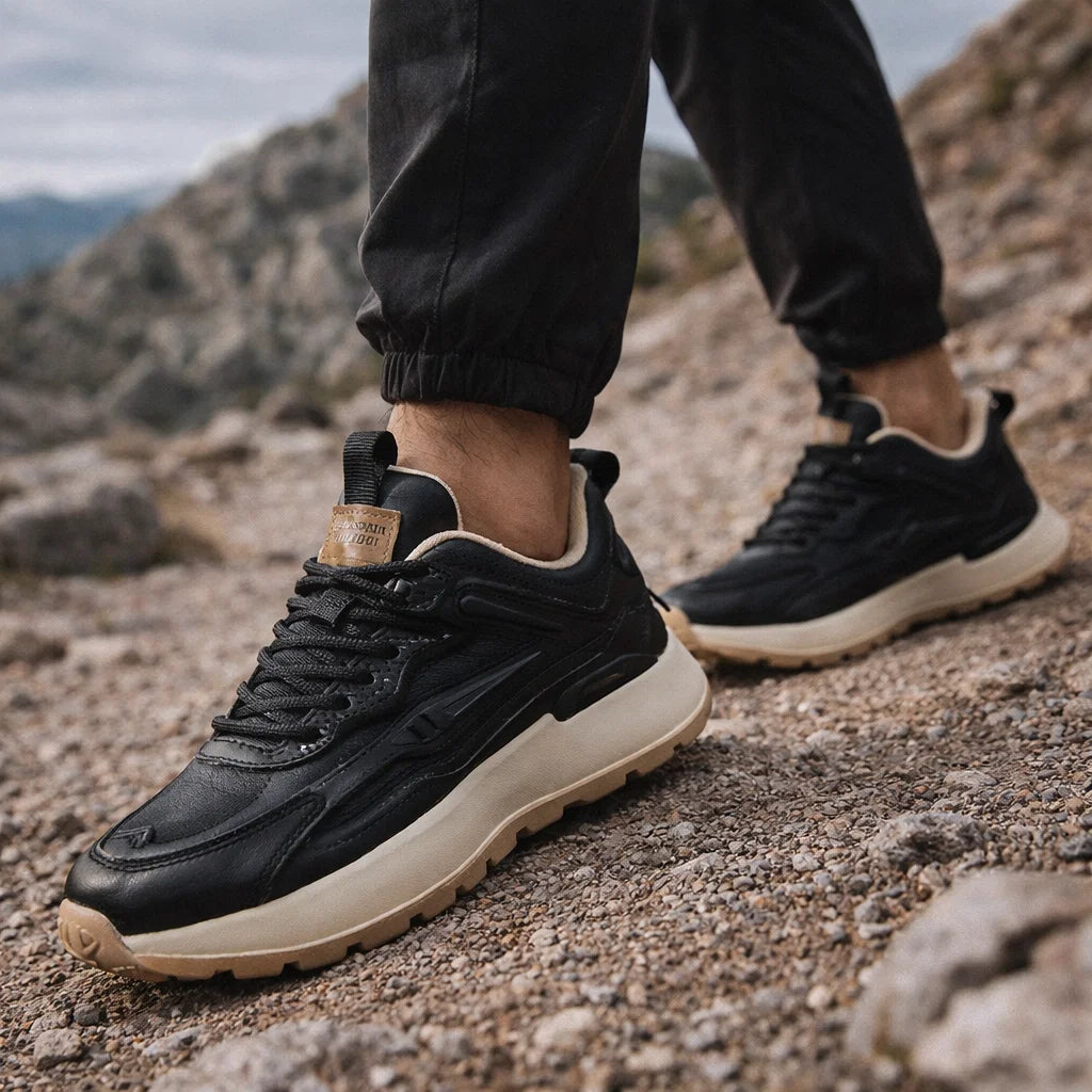 Retro Platform Sneakers Men – Thick Sole Low-Top Lace-Up Sport Casual Shoes with Cushioned Comfort