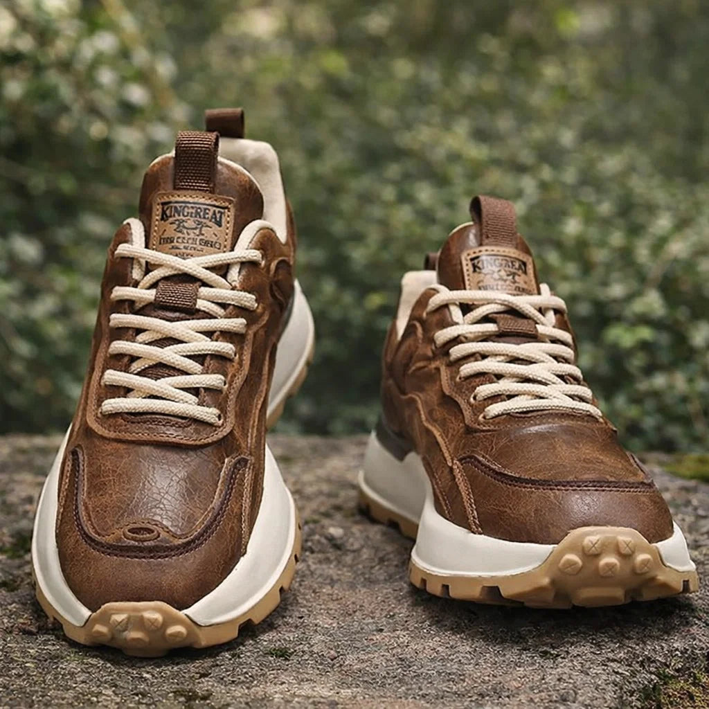 Retro Platform Sneakers Men – Thick Sole Low-Top Lace-Up Sport Casual Shoes with Cushioned Comfort