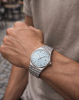 Men Automatic Mechanical Wristwatch – 40mm Stainless Steel Luminous Dial with Transparent Case Back